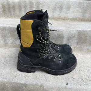 Haix Missoula Us 11 W Wildland Fire Fighting Boots Black Yellow Vibram Outsole - Picture 1 of 15