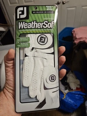 Guante de golf FJ Footjoy WeatherSof mano derecha blanco negro mujer regular mediano M - B2 Foto 1 de 4