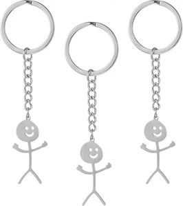 2025 Abschluss Schlüsselanhänger Geschenke - 3 Stück Edelstahl lustig Kritzeln Schlüsselanhänger Fr - Bild 1 von 12
