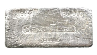 50 Oz Silver Bar Engelhard Vintage Bull Poured *1425 - Image 1 of 3