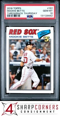 2018 TOPPS THROWBACK THURSDAY #101 MOOKIE BETTS PSA 10 - Image 1 of 3