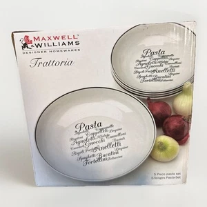 5 Maxwell & Williams Trattoria Porcelain Serving Pasta Set - Picture 1 of 6