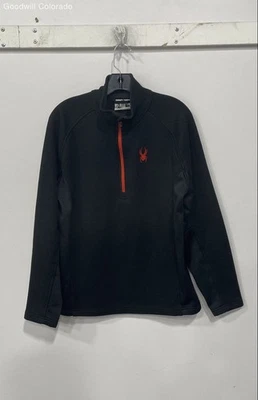 Spyder Mens Black Long Sleeve 1/4 Zip Outdoor Pullover Jacket Size Large - Image 1 of 4