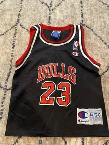 Michael Jordan #23 Chicago Bulls NBA Champion Black Jersey Toddler MEDIUM 5-6 - Picture 1 of 6