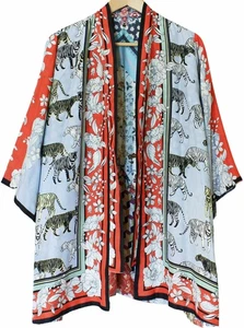 JOHNNY WAS Wende Kimono Jacke Seide AIMEE RAR Tiger Blumenmuster M / L - Bild 1 von 6
