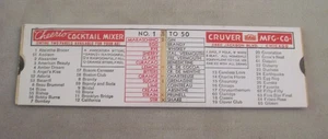 Vintage 1950s Cruver Plastics Bar Guide (100 Recipes) - Picture 1 of 3