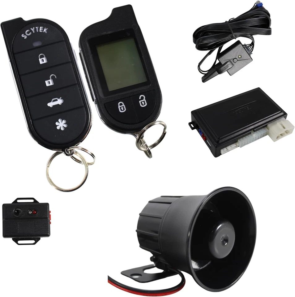 A4.2W Car Alarm Security System with Siren, Keyless Entry 2-Way LCD Remote Start - Image 1 of 4