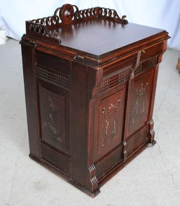 Antique Fancy Mahogany Sewing Machine Cabinet – Montgomery Ward and Co. - Picture 1 of 17