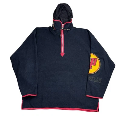 Moletom de lã vintage anos 90 Marc Buchanan Pelle Pelle masculino XXL preto 1/2 zíper - Imagem 1 de 4