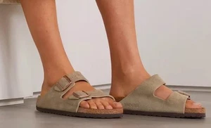 Birkenstock Unisex Sandalen taupe Wildleder Gr. 41 (Damen-10-10,5/Herren8-8,5) UVP 140 $ - Bild 1 von 15
