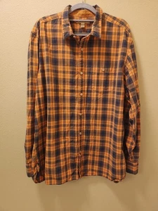 Banana Republic Shirt Mens XL Plaid Orange Front Pocket - See Description - Picture 1 of 14