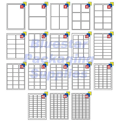 BLUESTAR PACKAGING SUPPLIES LTD Adressetiketten weiß A4 Blatt selbstklebend für Tintenstrahl-/Laserdrucker