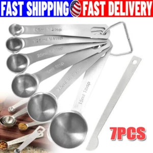 Stainless Measuring Steel 18/8 Spoons Set Cups and quality-01Piece Heavy Duty - Picture 1 of 7