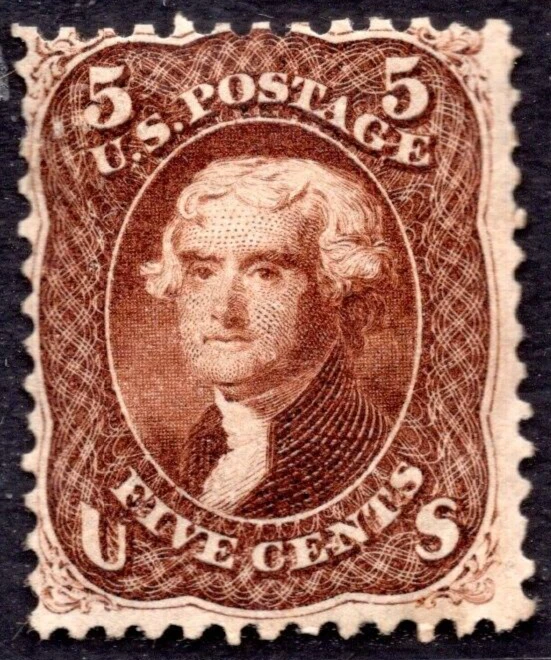 US 1861-63 SCOTT #75 MINT PART GUM SMALL TEAR IN BOTTOM RIGHT CORNER NEAT PERFS - Image 1 of 2