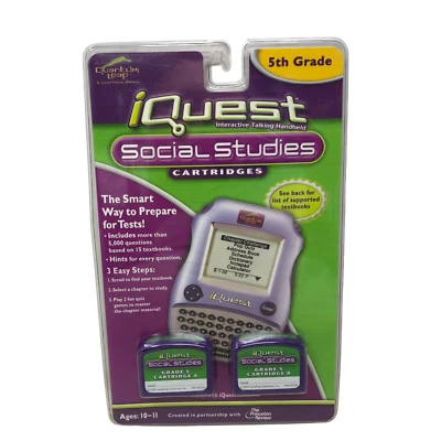NIP Quantum Leap Frog iQuest Social Studies 5th Grade Cartridges A B - Image 1 of 4