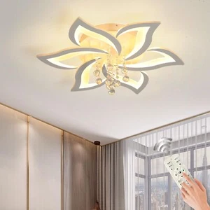 6 Petals Flush Mount Flower Chandelier LED Ceiling Lighting Fixture for Bedroom - Picture 1 of 9