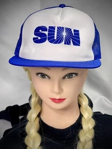 Vintage Sun Oil Co Blue / White SnapBack Hat Made In USA - Picture 1 of 7