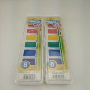 Crayola Washable Watercolor Paint for Kids 8 Assorted Colors 2 pack - Picture 1 of 5
