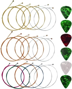 Cuerdas para guitarra acústica con 6 púas, 3 juegos de 6 cuerdas acústicas - Picture 1 of 12