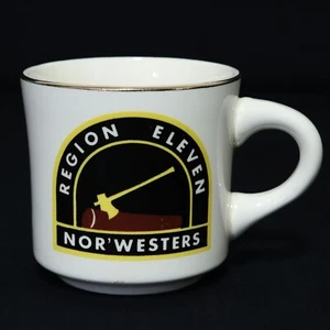 Taza de café Boy Scouts de colección BSA Cerámica Región Eleven 11 Hacha Nor'westers - Imagen 1 de 6