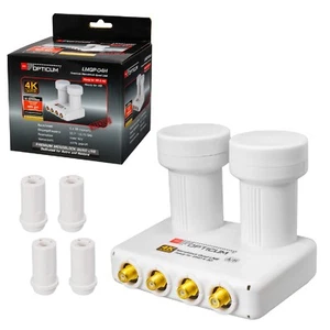 RED OPTICUM Monoblocco Quad LNB - Contatti dorati digitali 4K 4 Partecipanti