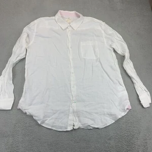 Camisa Lilly Pulitzer Stuff Addison XL blanca 100 % lino nueva sin etiquetas - Imagen 1 de 7