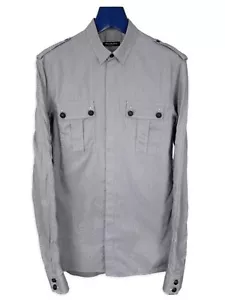 Balmain schwarz & grau gestreiftes Militärhemd AW12 Gr. 38 kleine - Bild 1 von 11