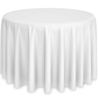 108” Polyester Round Tablecloth Decoration Wedding Lanns Linens LOT of TWO (2) - Image 1 of 4