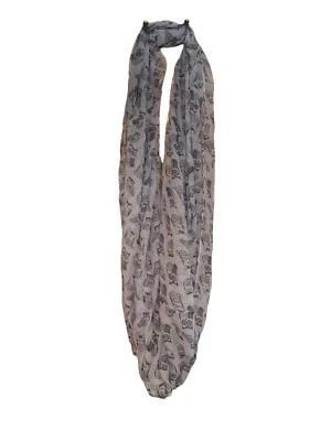 Bufanda infinita con estampado de búho blanco ligera divertida animal novedad envoltura suave Foto 1 de 2