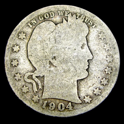 1904-O Barber Quarter Dollar Silver ---- Nice Coin  ---- #MP791 Cover