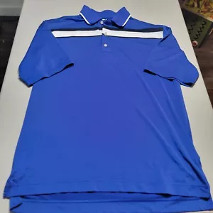 Footjoy FJ Polo Shirt Mens XLarge XL Blue With White Black Stripe Golf Shirt - Picture 1 of 11