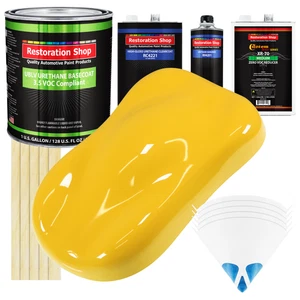 Sunshine Yellow Gallon Low VOC URETHANE BASECOAT CLEARCOAT Car Auto Paint Kit - Picture 1 of 5