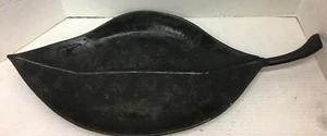 Vintage Fitz & Floyd Hammered Brown Leaf Tray Made in India - Picture 1 of 3