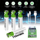 4Pcs 1.5V 2600mWh Type-C USB Fast Charger Rechargeable   AAA Batteries