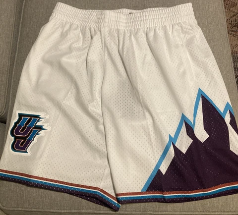 Utah Jazz Mitchell & Ness NBA Authentic Swingman Men's Mesh Shorts White 1996 Cover