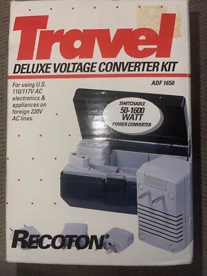 NEW Recoton ADF1650 50/1600W Dual Voltage Converter  - 220v to 110v Adapter - Image 1 of 4