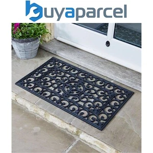 Smart Garden Rubber Victorian Cast Iron Style Door Mat Black Outdoor Doormat - Picture 1 of 1