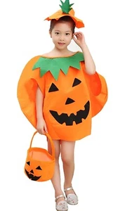 Unisex Pumpkin Halloween Fancy Dress Cosplay Costume Outfit CHILD Pumpkin bag📦 - Picture 1 of 7