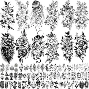 72 Sheets Temporary Arm Body Fake Tattoo Sticker Waterproof for Women Adults - Picture 1 of 7