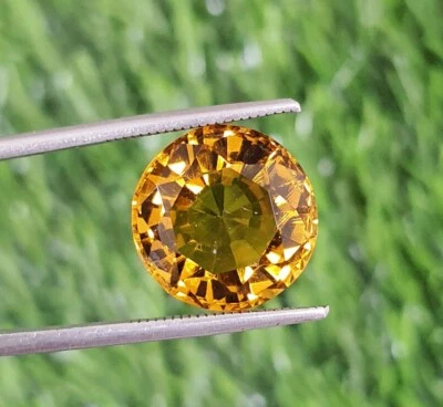 Gemas sueltas de 10,38 quilates de zafiro champán impecable cultivadas corte redondo calidad AAA Foto 1 de 4