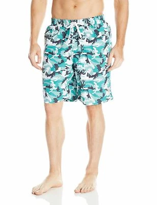 Nuevo con etiquetas Pantalones Cortos de Natación Life is Good Verde Azulado Camuflaje Tabla S Foto 1 de 2