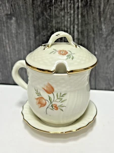 Royal Copenhagen Frijsenborg Mustard Jar & Under Plate Saucer or Butter Pat - Picture 1 of 9