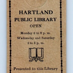 c.1940 Hartland Maine Public Library Bookmark First National Bank Pittsfield - Foto 1 di 3