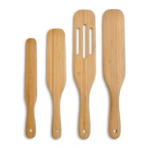 HIC Kitchen Bamboo Spurtles, 4pc Set - Picture 1 of 2