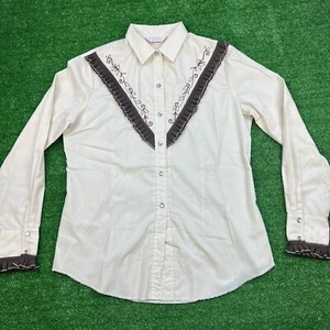 Vintage H BAR C California RanchWear Fringed Western Shirt Men's Size S/M (38) - Picture 1 of 15