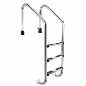 Stainless 3-Step Steel Swimming Pool Ladder In-Ground W/ Anti-Slip Step Outdoor - Picture 1 of 12