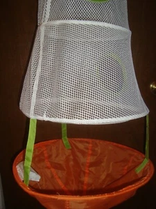 IKEA KUSINER Mesh Hanging Storage Kids Basket White Orange Playroom Display  - Picture 1 of 12