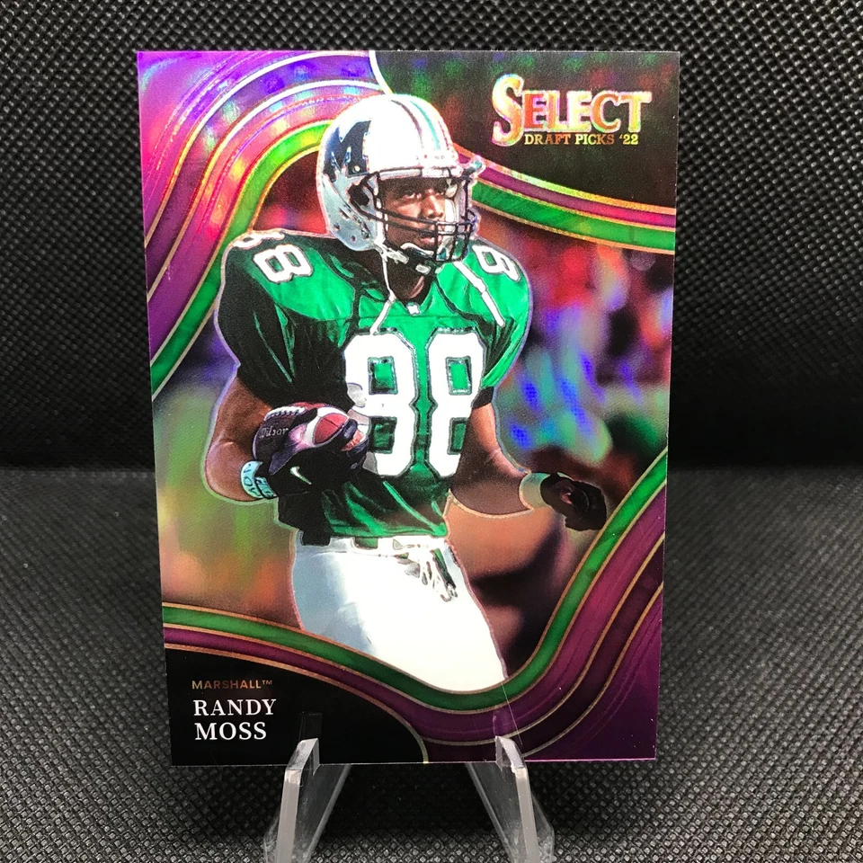 2022 Panini Select Draft Picks Randy Moss Field Level PURPLE PRIZM Parallel /75 - Image 1 of 2