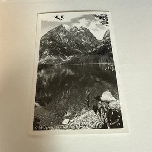 Jenny Lake and the Tetons Wyoming RPPC Crandall c1940s Vintage Postcard - Picture 1 of 2