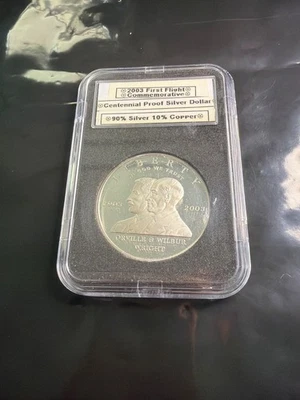 2003 first flight commemorative proof silver dollar - Image 1 of 2